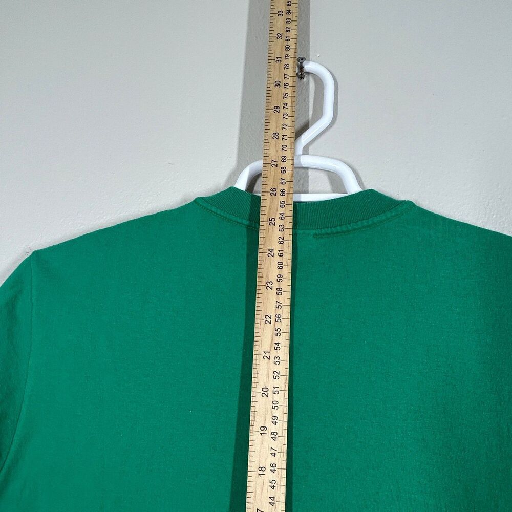 Hanes T-Shirt Mens M Green KΔ Applique Greek Letter Heavyweight 50/50 Crewneck - Picture 8 of 8